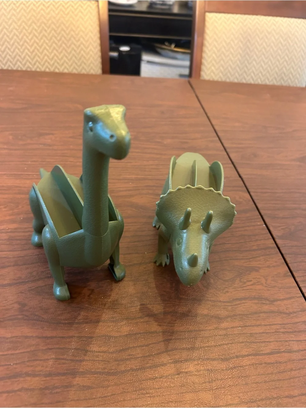 Green Dinosaur taco holder Set -Brachiosaurus & Triceratops